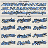 Custom Cream (Black Light Blue Pinstripe) Light Blue-Black Authentic Baseball Jersey