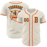 Custom Cream Orange-Kelly Green Authentic Baseball Jersey