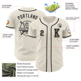 Custom Cream Black Authentic Baseball Jersey