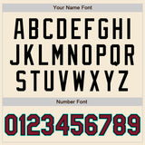 Custom Cream Crimson Black-Aqua Authentic Baseball Jersey