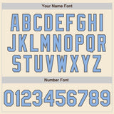 Custom Cream Light Blue-Steel Gray Authentic Baseball Jersey