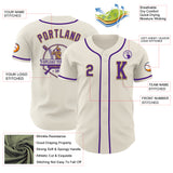 Custom Cream Purple-Old Gold Authentic Baseball Jersey