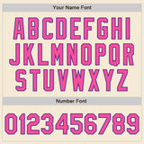 Custom Cream Pink-Purple Authentic Baseball Jersey