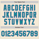 Custom Cream Teal-Purple Authentic Baseball Jersey