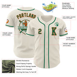Custom Cream Kelly Green-Orange Authentic Baseball Jersey
