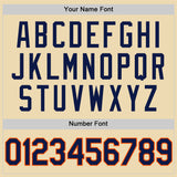 Custom Cream Navy-Orange Authentic Throwback Basketball Jersey