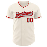 Custom Cream Red-Gray Authentic Baseball Jersey