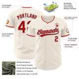 Custom Cream Red-Gray Authentic Baseball Jersey