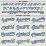 Custom Stitched Cream Light Blue-Steel Gray Baseball Pullover Sweatshirt Hoodie