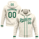 Custom Stitched Cream Kelly Green-Cream Baseball Pullover Sweatshirt Hoodie