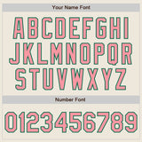 Custom Stitched Cream Medium Pink-Kelly Green Baseball Pullover Sweatshirt Hoodie