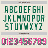 Custom Stitched Cream Pink-Kelly Green Baseball Pullover Sweatshirt Hoodie