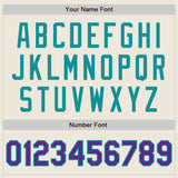 Custom Stitched Cream Purple-Teal Baseball Pullover Sweatshirt Hoodie