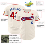 Custom Cream Red-Royal Authentic Baseball Jersey