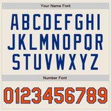 Custom Cream Orange-Royal Authentic Baseball Jersey