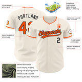 Custom Cream Orange-Black Authentic Baseball Jersey