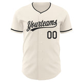 Custom Cream-Black Authentic Baseball Jersey