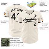 Custom Cream-Black Authentic Baseball Jersey