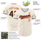 Custom Cream Black-Orange Authentic Baseball Jersey