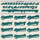 Custom Cream Teal-Black Authentic Baseball Jersey