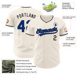 Custom Cream Royal-Black Authentic Baseball Jersey