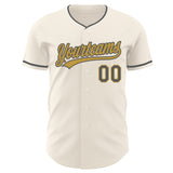 Custom Cream Steel Gray-Old Gold Authentic Baseball Jersey