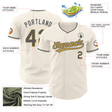 Custom Cream Steel Gray-Old Gold Authentic Baseball Jersey