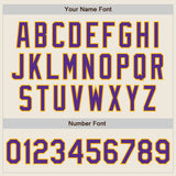 Custom Cream Purple-Gold Authentic Baseball Jersey