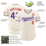 Custom Cream Purple-Red Authentic Baseball Jersey