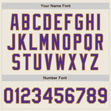 Custom Cream Purple-Old Gold Authentic Baseball Jersey