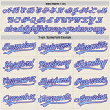 Custom Cream Light Blue-Purple Authentic Baseball Jersey