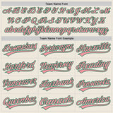 Custom Cream Medium Pink-Kelly Green Authentic Baseball Jersey