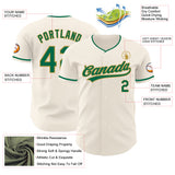 Custom Cream Kelly Green-Old Gold Authentic Baseball Jersey