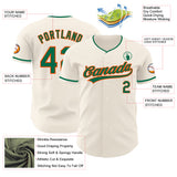 Custom Cream Kelly Green-Orange Authentic Baseball Jersey