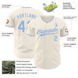 Custom Cream-Light Blue Authentic Baseball Jersey