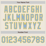 Custom Cream Light Blue-Yellow Authentic Baseball Jersey