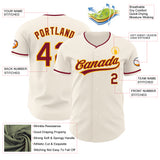 Custom Cream Crimson-Gold Authentic Baseball Jersey