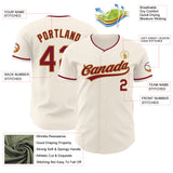Custom Cream Crimson-Old Gold Authentic Baseball Jersey