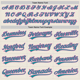 Custom Cream Teal-Pink Authentic Baseball Jersey