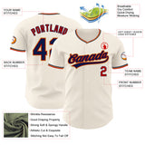 Custom Cream Navy Red-Old Gold Authentic Baseball Jersey