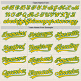 Custom Cream Yellow-Kelly Green Authentic Baseball Jersey