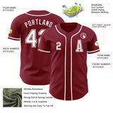 Custom Crimson White Authentic Baseball Jersey
