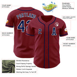 Custom Crimson Navy-White Authentic Baseball Jersey