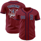 Custom Crimson Navy-White Authentic Baseball Jersey