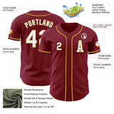 Custom Crimson White-Old Gold Authentic Baseball Jersey