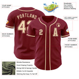 Custom Crimson Cream Authentic Baseball Jersey