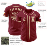 Custom Crimson Cream Authentic Baseball Jersey