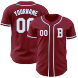 Custom Crimson White-Light Blue Authentic Baseball Jersey