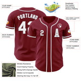 Custom Crimson White-Gray Authentic Baseball Jersey
