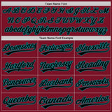 Custom Crimson Black-Teal Authentic Baseball Jersey